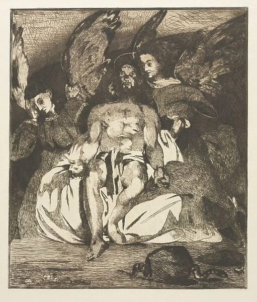 The Dead Christ with Angels, 1866-1867. Creator: Edouard Manet (French, 1832-1883)