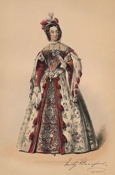 Emily Duchess of Beaufort in costume for Queen Victorias Bal Costume, May 12 1842, (1843)