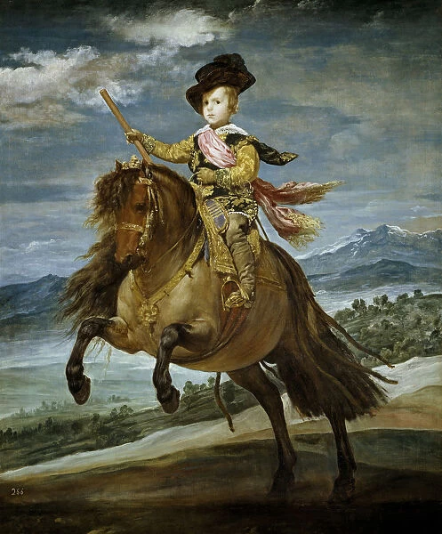 Equestrian Portrait of Prince Balthasar Charles, c. 1635. Artist: Velazquez, Diego (1599-1660)