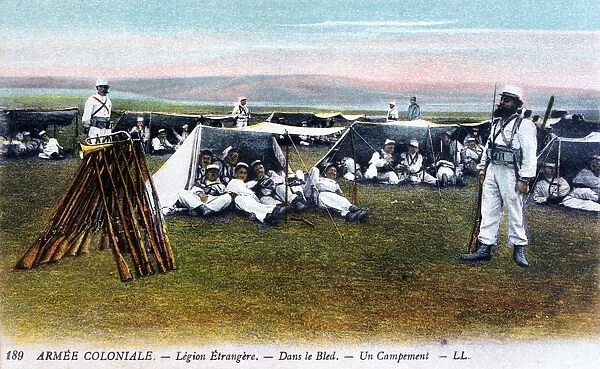 The French Foreign Legion in their camp, c1910