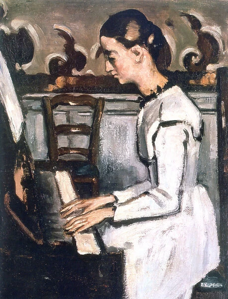 Girl at the Piano, The Overture to Tannhauser, detail, 1868. Artist: Paul Cezanne