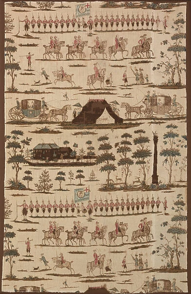 The Irish Volunteers (Furnishing Fabric), Kildare, 1782. Creator: Thomas Harpur