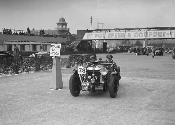 MG K3 competing in the JCC Rally, Brooklands, Surrey, 1939. Artist: Bill Brunell