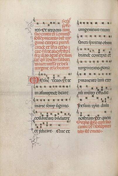 Missale: Fol. 181v: Music for various ordinary prayers, 1469. Creator: Bartolommeo Caporali