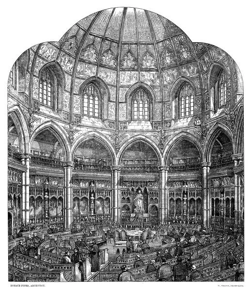 The new council chamber Guildhall, City of London, 1886. Artist: W Griggs