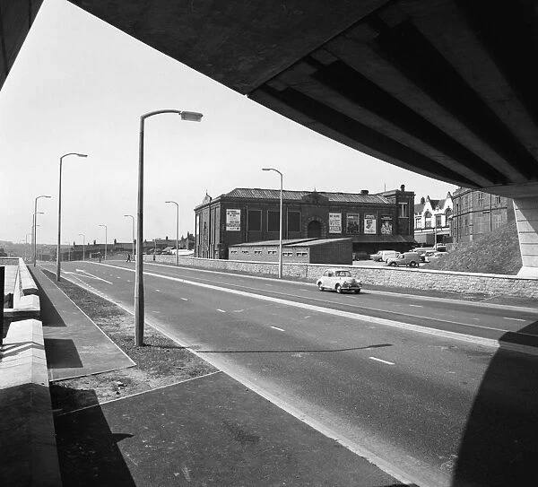 New road development beside the Old Market Hall, Mexborough, South Yorkshire, 1970