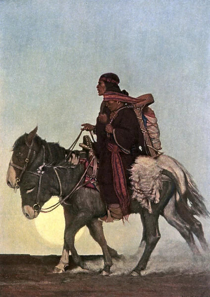 On the October Trail, early 20th century. Artist: NC Wyeth