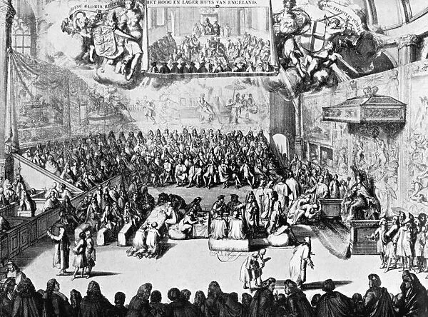 Opening of Parliament by Queen Anne, Westminster, London, 18th century (c1905)