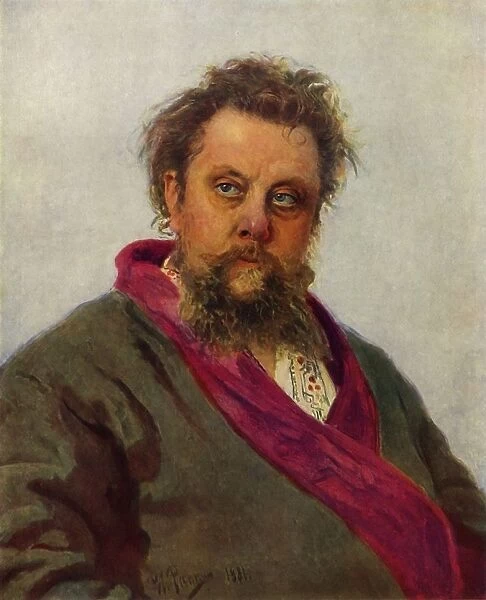 Portrait of the Composer Modest Petrovich Mussorgsky, 1881, (1965). Creator: Il ya Repin