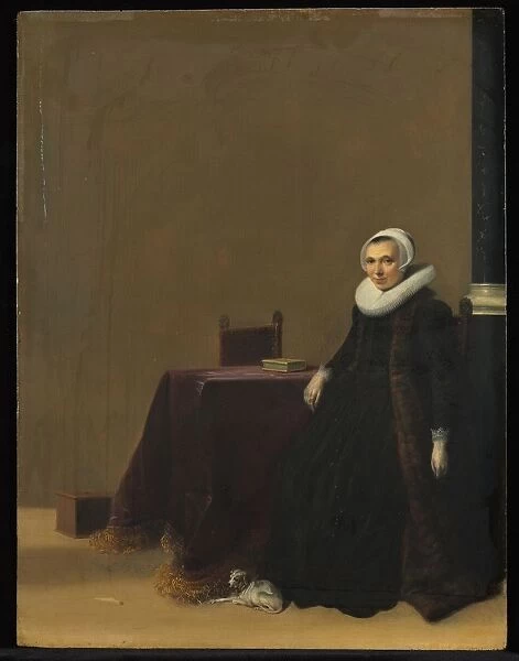 Portrait of a Woman with a Dog, c. 1635. Creator: Hendrik Gerritsz. Pot (Dutch, c
