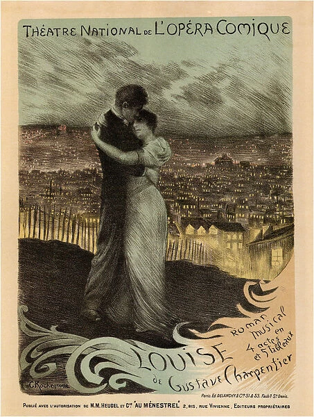 Poster for the Oper Louise by Gustave Charpentier, 1900. Artist: Rochegrosse, Georges Antoine (1859-1938)