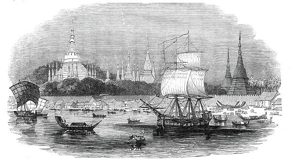 Rangoon, the principal port of the Birman Empire, 1845. Creator: Unknown