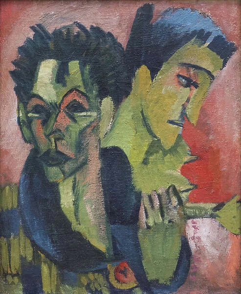 Self-Portrait with girl, 1914-1915
