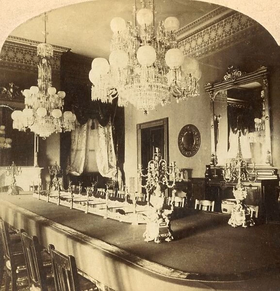 State Dining Room, Presidents Mansion, Washington, D. C. U. S. A. c1900. Creator: Unknown