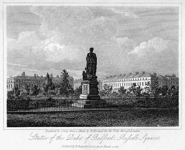 Statue of the Duke of Bedford, Russell Square, Bloomsbury, London, 1817. Artist: J Greig