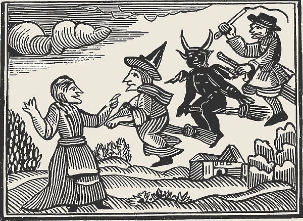 Witches, from The Invisible World by Cotton Mather, 1689. Creator: Anonymous