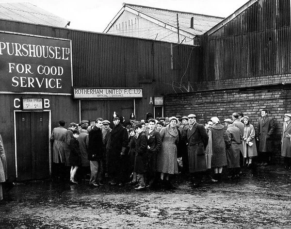 Fans queuing at Rotherham United