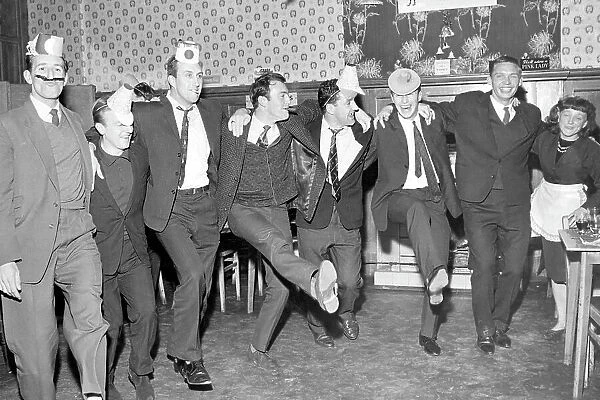 Tottenham Hotspur footballers throw their annual Christmas party at the canteen at White Hart Lane