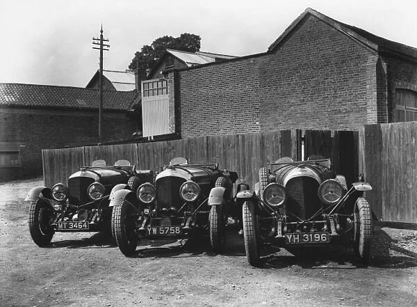 1929 Le Mans 24 hours: Old No 1 Speed Six and two 4. 5 litre cars - the one on the right was the first, effectively a 3  /  4. 5
