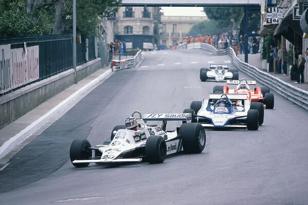 1980 Monaco Grand Prix: Carlos Reutemann leads Jacques Lafitte, Patrick Depailler and Nelson Piquet into Mirabeau