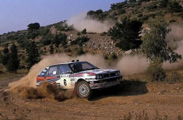 World Rally Championship: Didier Auriol  /  Bernard Occelli Lancia Delta Integrale finished in 2nd place