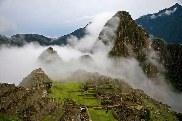 Cloud shrouded Machu Picchu
