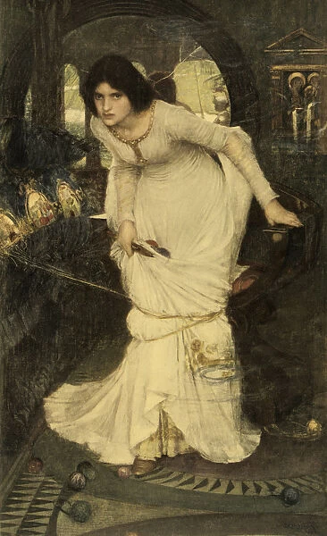 The Lady Of Shalott Looking At Lancelot, After The Painting By J. W. Waterhouse, 1894. From Bibbys Annual, Published 1915