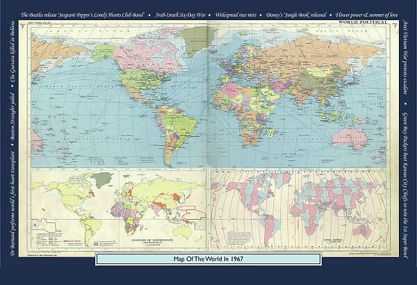 Historical World Events map 1967 US version