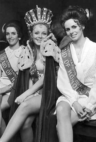 1970 Coventry Carnival Queen seen here with her two maids of honour. 9th April 1970