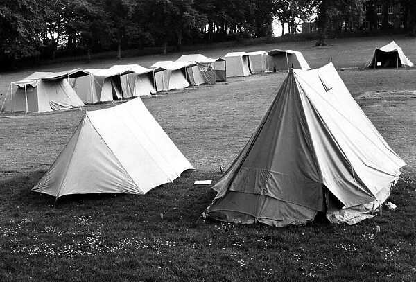 Campsite with various size tents. 31st July 1966