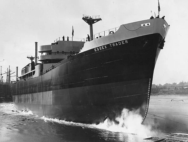 The cargo ship Essex Trader after her launch at Austin and Pickersgill