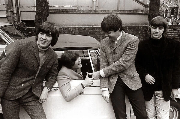 John Lennon passes his driving test in Weybridge Paul McCartney Ringo Starr