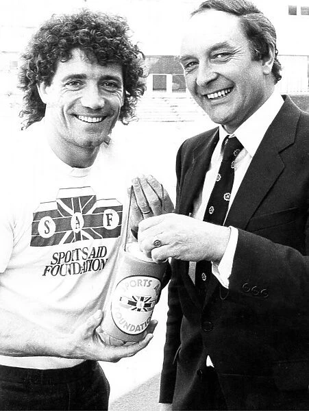 Kevin Keegan with Sports Aid Foundation governor Reg Corbridge. Circa 1983