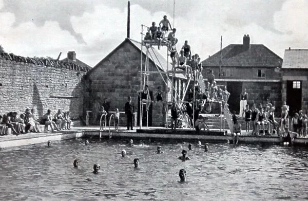 Men in full swimming costumes were among those enjoying the Shepton Mallet Lido in