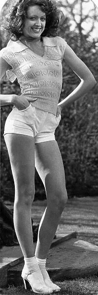 A model poses in a pair of hot-pants