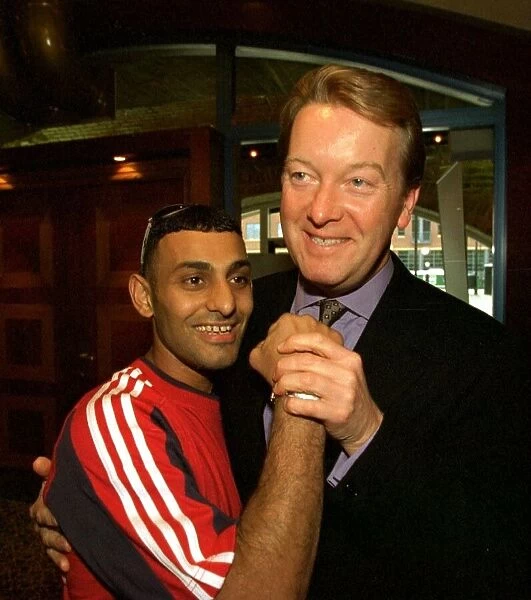 Prince Naseem Hamed with promoter Frank Warren at pre fight press conference in Sheffield
