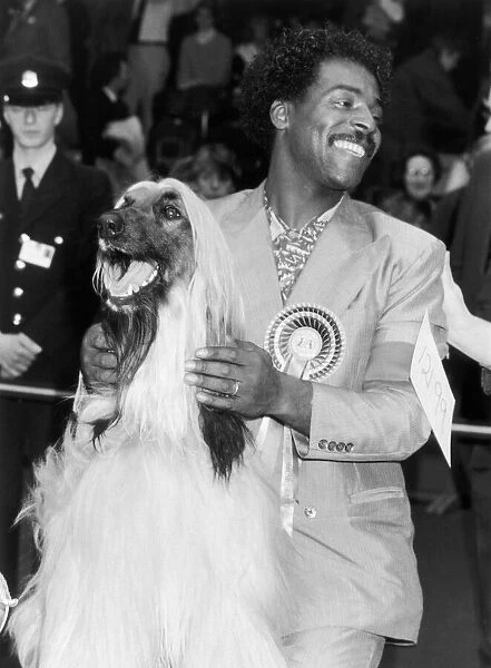 The Real Thing lead singer Chris Amoo seen here shortly after his Afghan hound Viscount