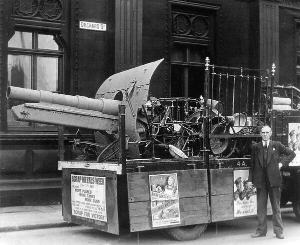 A relic of the First World War among a lorry load of scrap metal which toured Newcastle