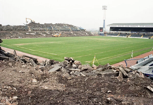Revedelopment work under way at St Andrews stadium, home ground of Birmingham City