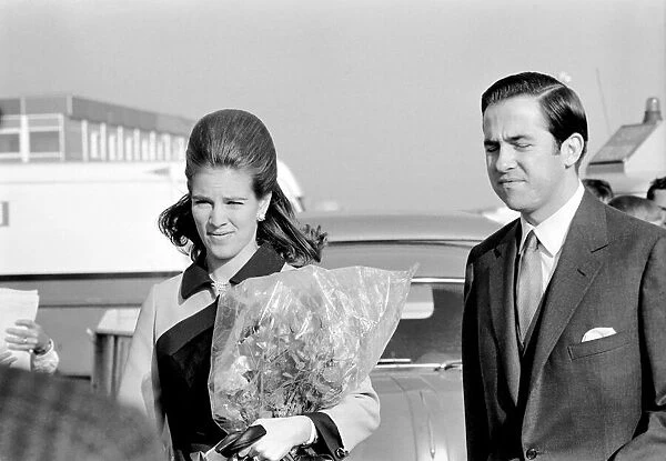 Royalty: King Constantine of Greece, with his wife Anne-Marie arriving in London today