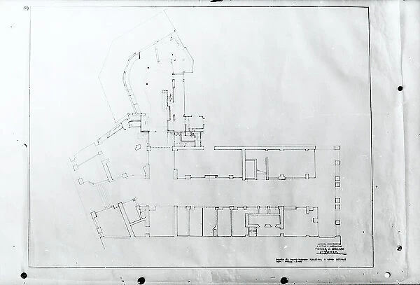 Drawing by the Ingegneri Fonda and Melan for the refurbishment of Galleria Rossoni, Trieste