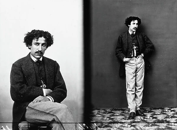 Multiple image portraying a young man in nineteenth century dress