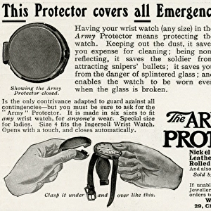 Advert for The Army wrist watch protector 1916