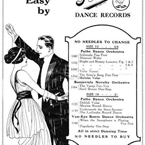 Advert for Pathe dance records, 1920