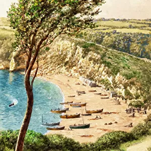Beer Beach from White Cliff Path, Beer, East Devon