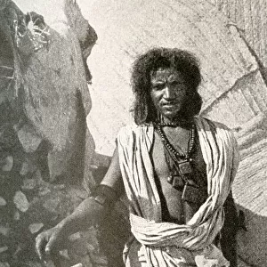Bisharin tribesman of the Nubian Desert, near Aswan, Egypt