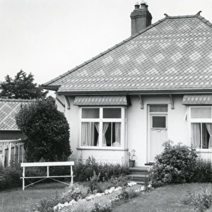Bungalow with patterned slate roof, North Wales
