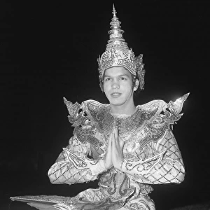 Burmese solo male dancer in traditional costume