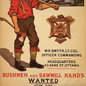 Bushmen and sawmill hands wanted. Join the 238th Canadian Fo
