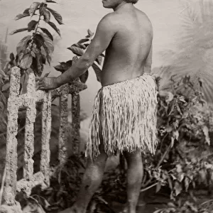 c. 1890s Oceania - Pacific Ocean islands- Fiji / Tonga portrait